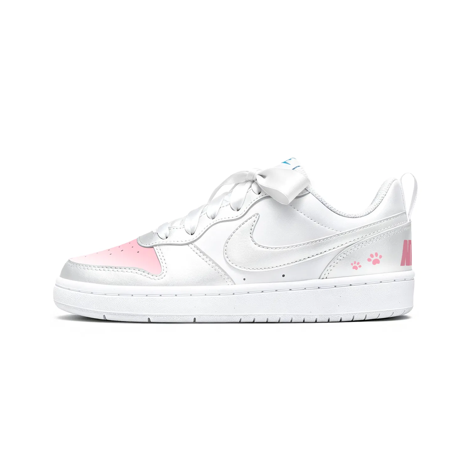 Детские кеды для мальчиков и девочек низкие с градиентом Nike Court Borough, Moon Pink Limited — фото 3