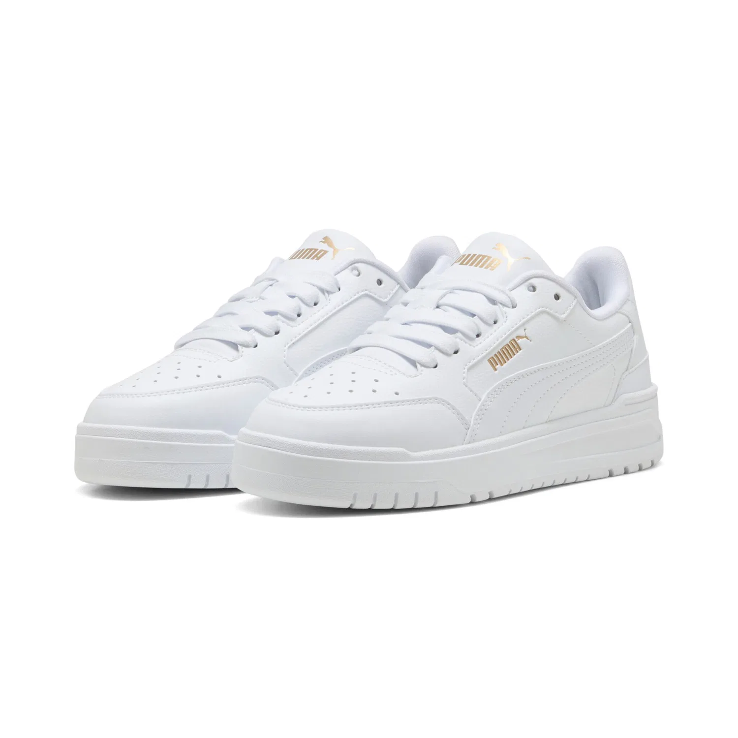 Детские кроссовки с шнуровкой Shuffle Downtown Puma, White/Gold