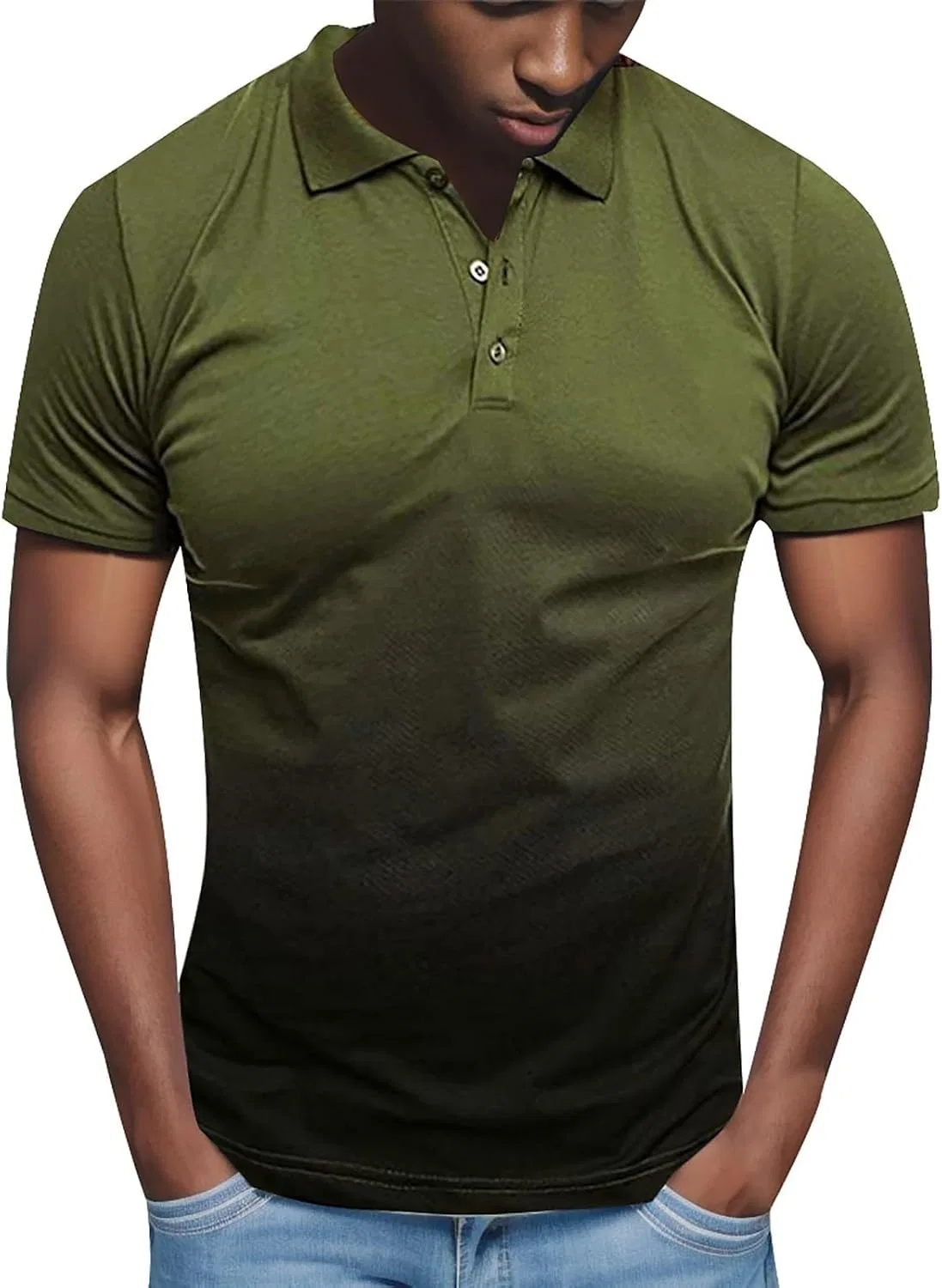 Мужское поло с градиентом Gradient Slim Fit, Army Green