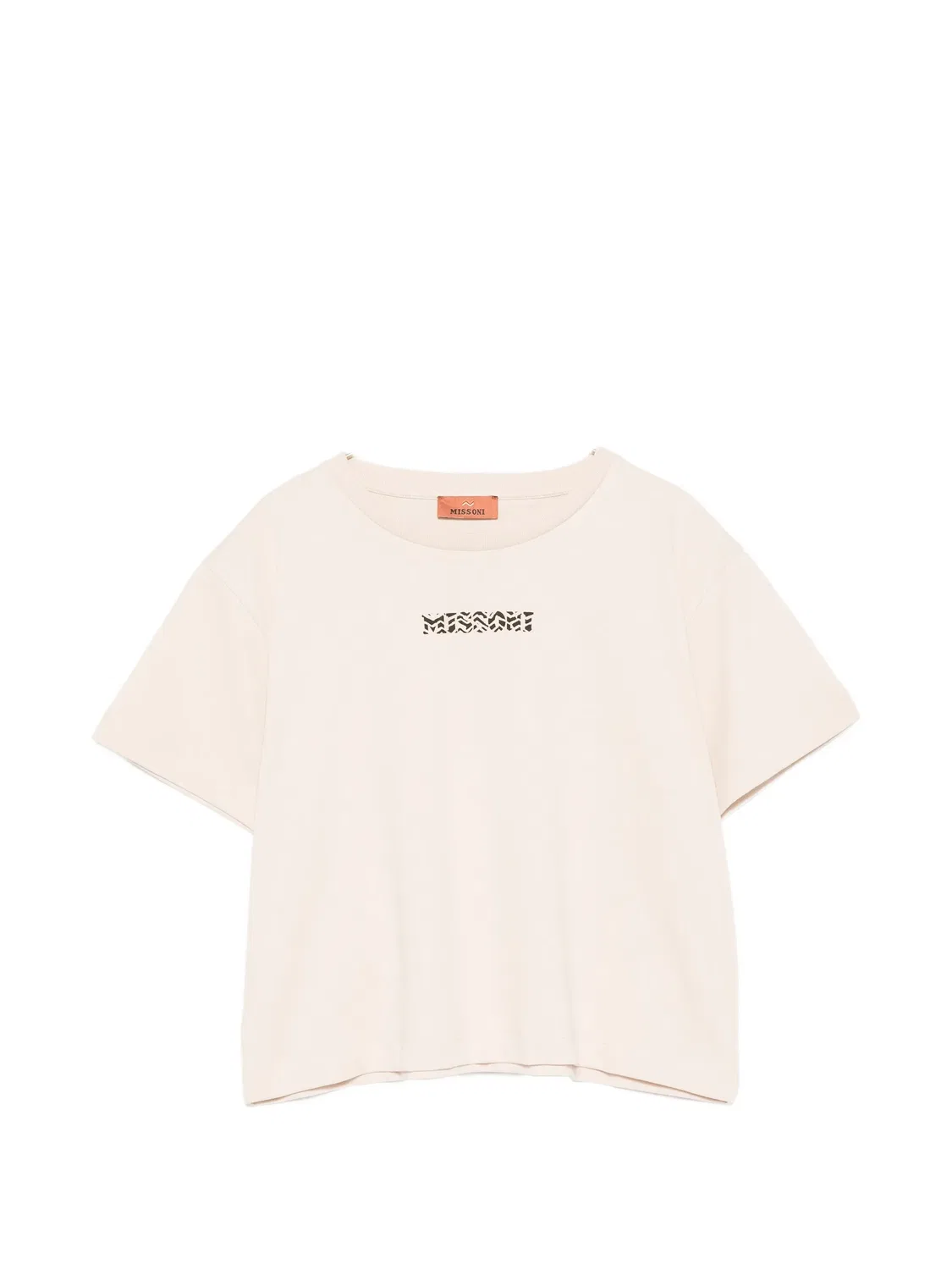 Хлопковая футболка с логотипом Missoni Kids, нейтральные цвета