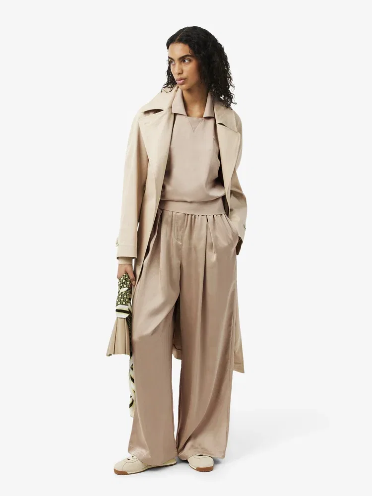 Блуза-поло LACOSTE Beige из сатина CF9802, женская, элегантная — фото 4