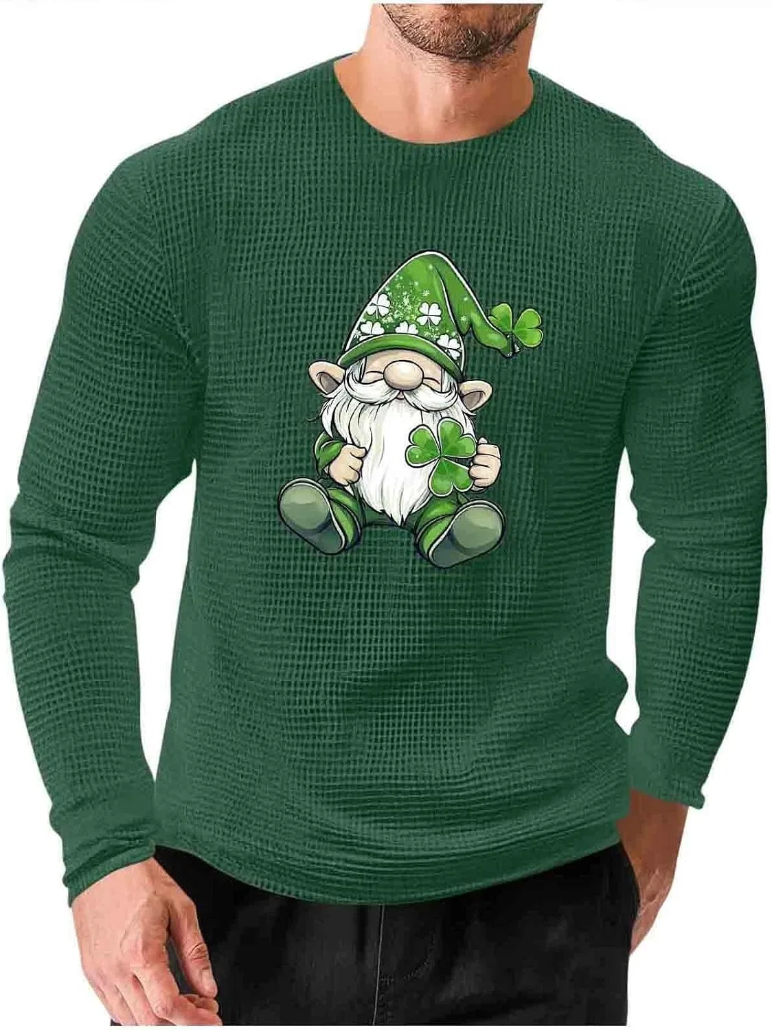 Мужская футболка с текстурой вафли для тренировок Blackish Green