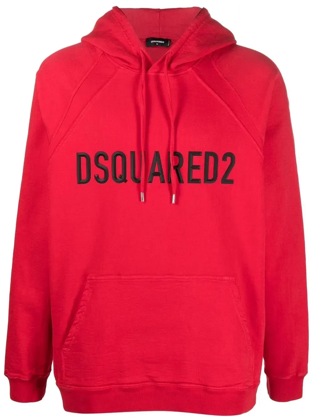 Худи с капюшоном кулиской и выпуклым логотипом Dsquared2, красный