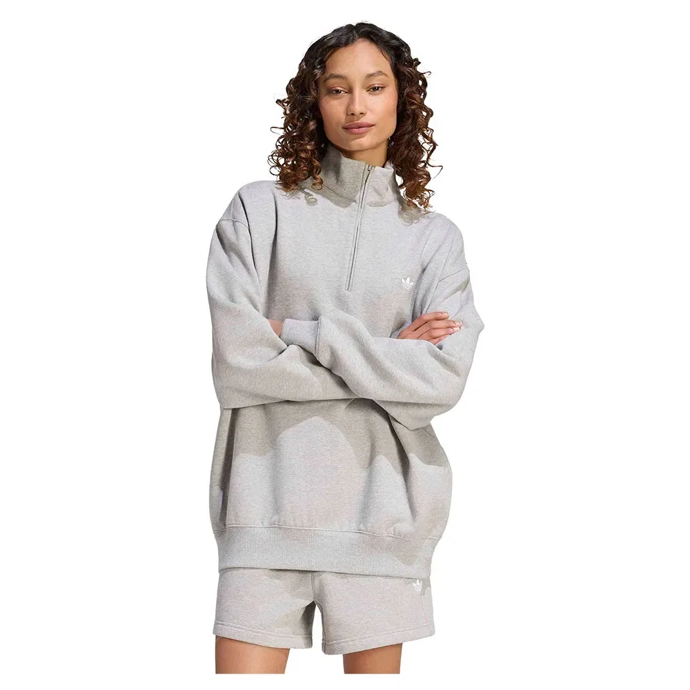 Женский свитшот с полузастежкой-молнией Essentials Fleece Adidas Originals, Grey
