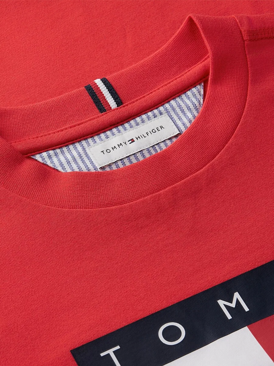Футболка TOMMY HILFIGER огненно-красного цвета — фото 3