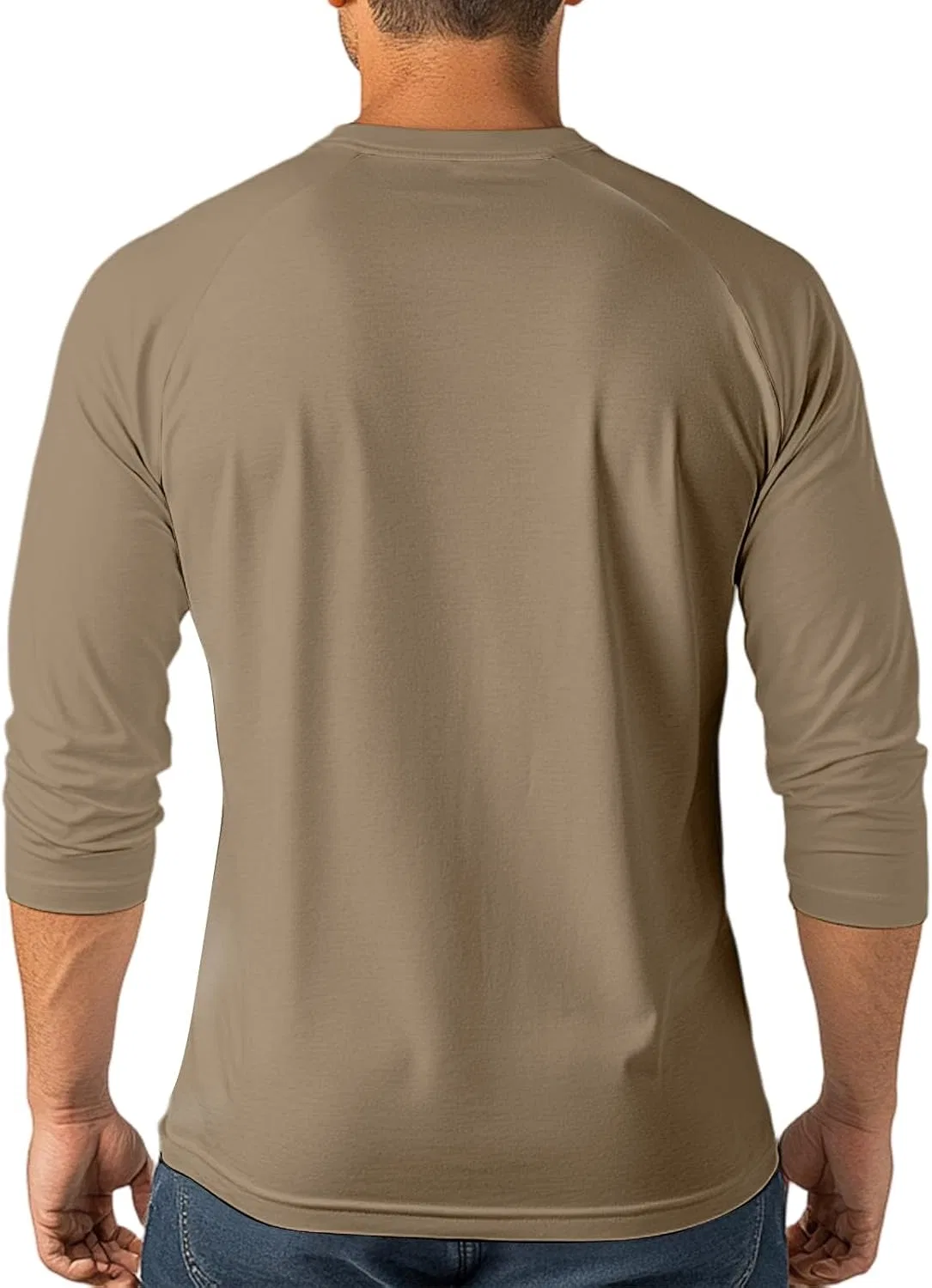 Мужская футболка поло с рукавом 3/4 длины Oversized, 03-light Brown — фото 4