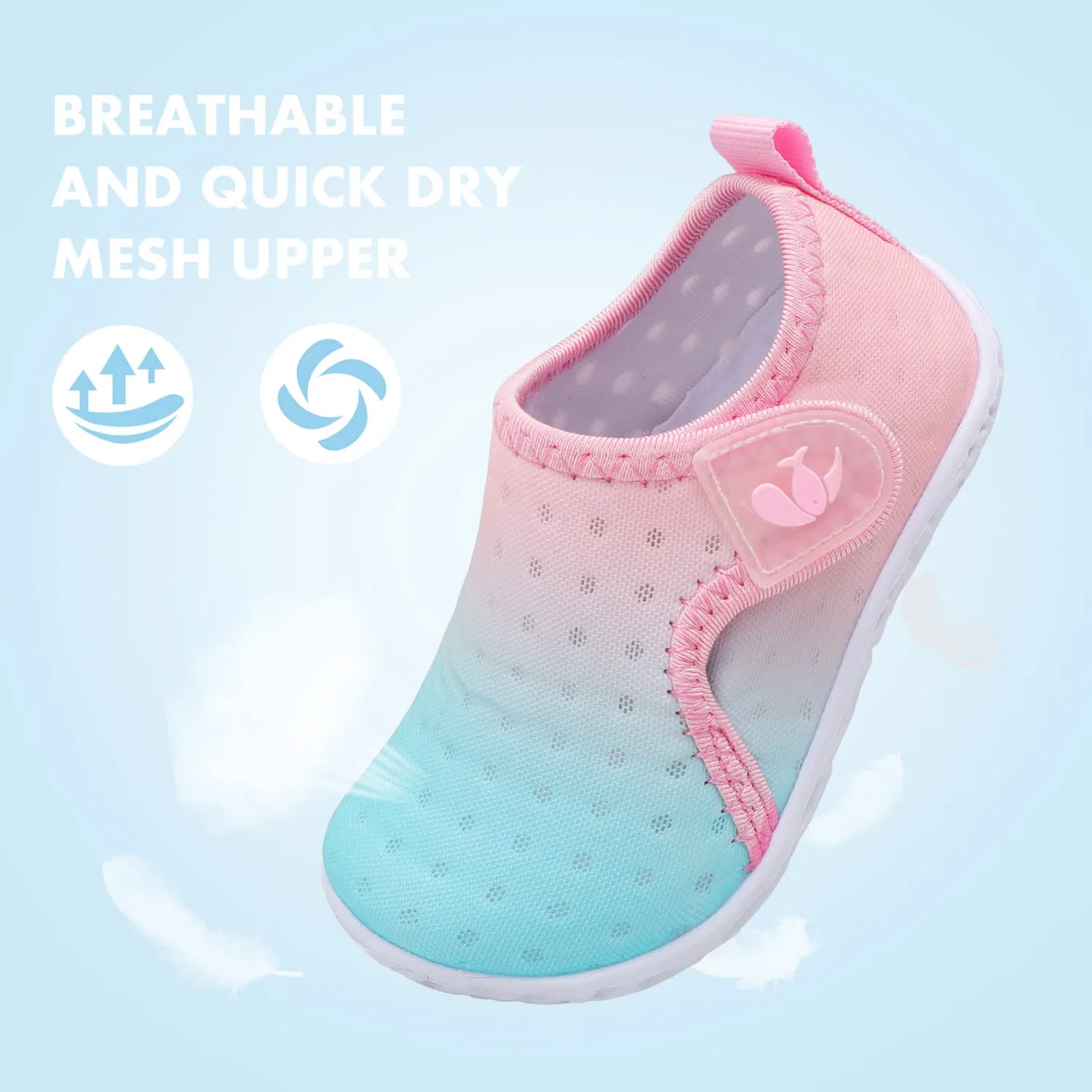 Детские водные туфли для мальчиков и девочек быстросохнущие Bbx1 FEETCITY, Pinkblue Gradient — фото 4