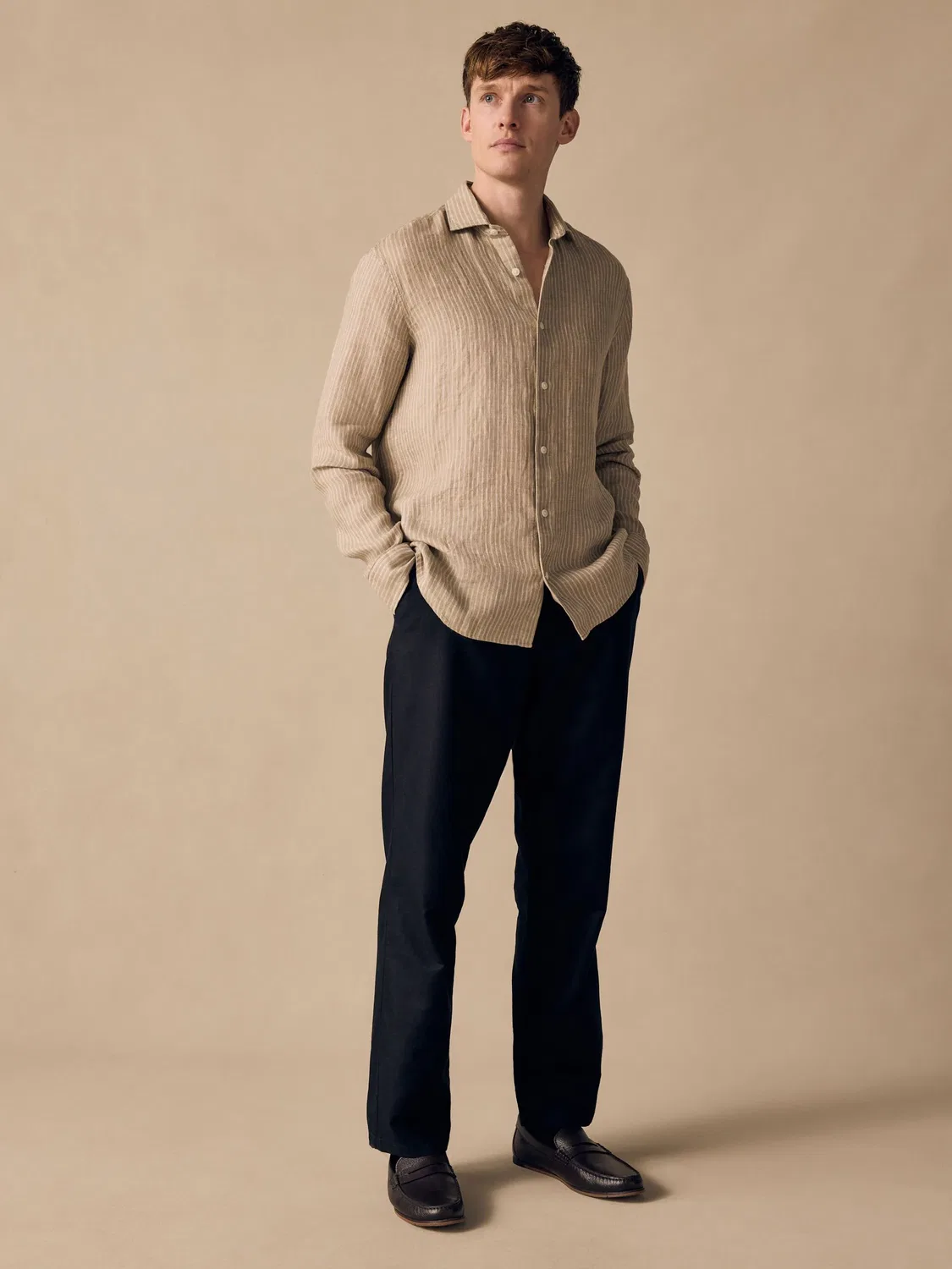 Брюки из льна и хлопка Regular Fit Next, черные — фото 2
