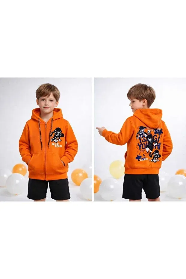 Детский кардиган с принтом Yetişkin Tekstil, Orange