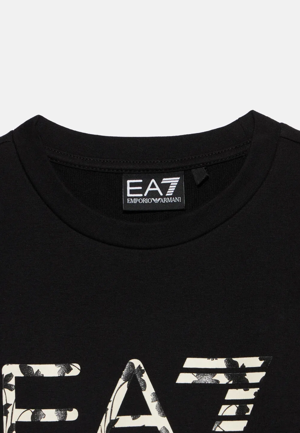 Футболка с цветочным рисунком в виде поезда Ea7 Emporio Armani, Black — фото 4