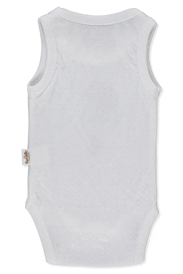 Детское боди-комбинезон для новорожденных хлопковый Organic Single Double Athletic Body Suit Bebetto, Ecru — фото 3