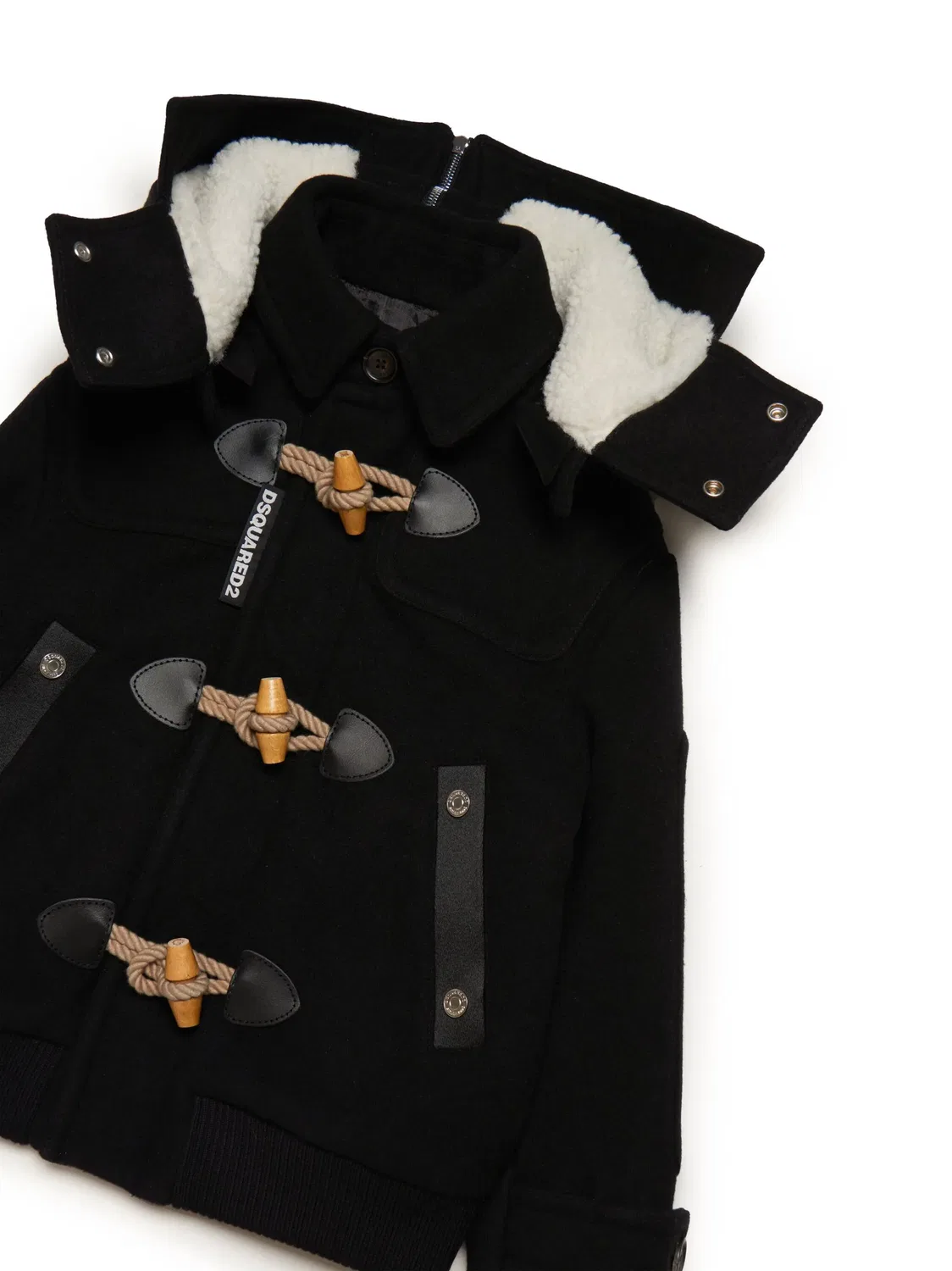 Пальто из шерстяной смеси Монтгомери DSQUARED2, черный — фото 2