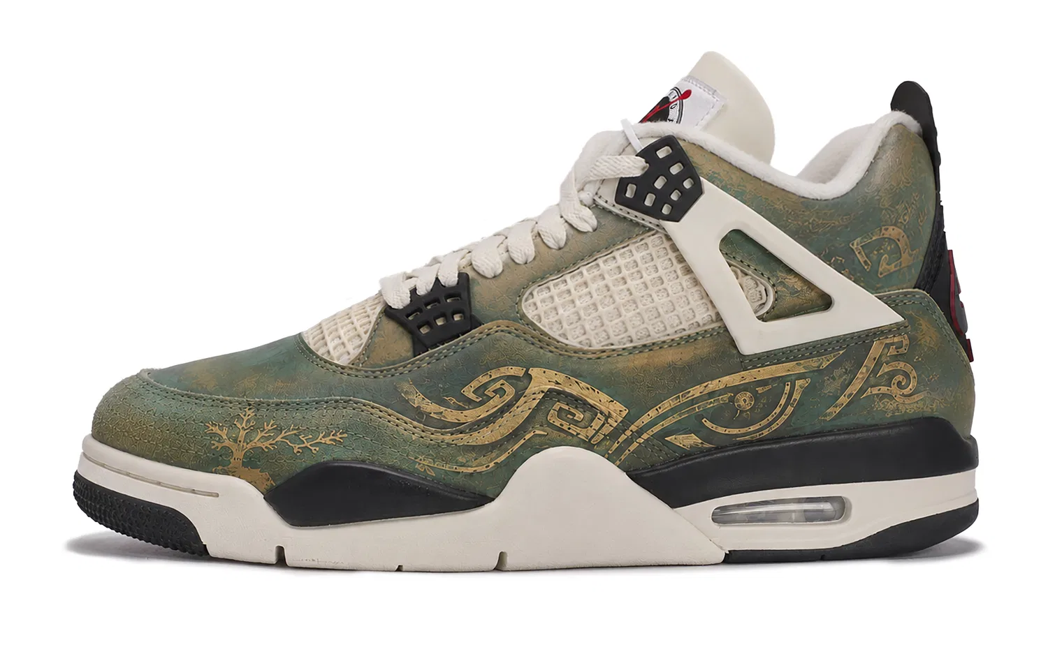 Детские кроссовки для мальчиков с принтом, модель Air Jordan 4 Retro OG Flight Club, Jordan, Bronze Gold Green