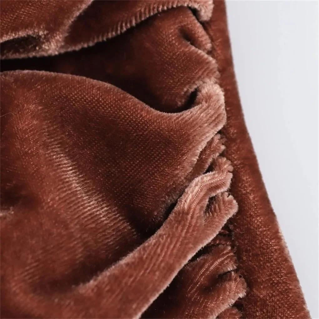 Женское сарафанное платье на бретелях с запахом, Brown Gray — фото 2