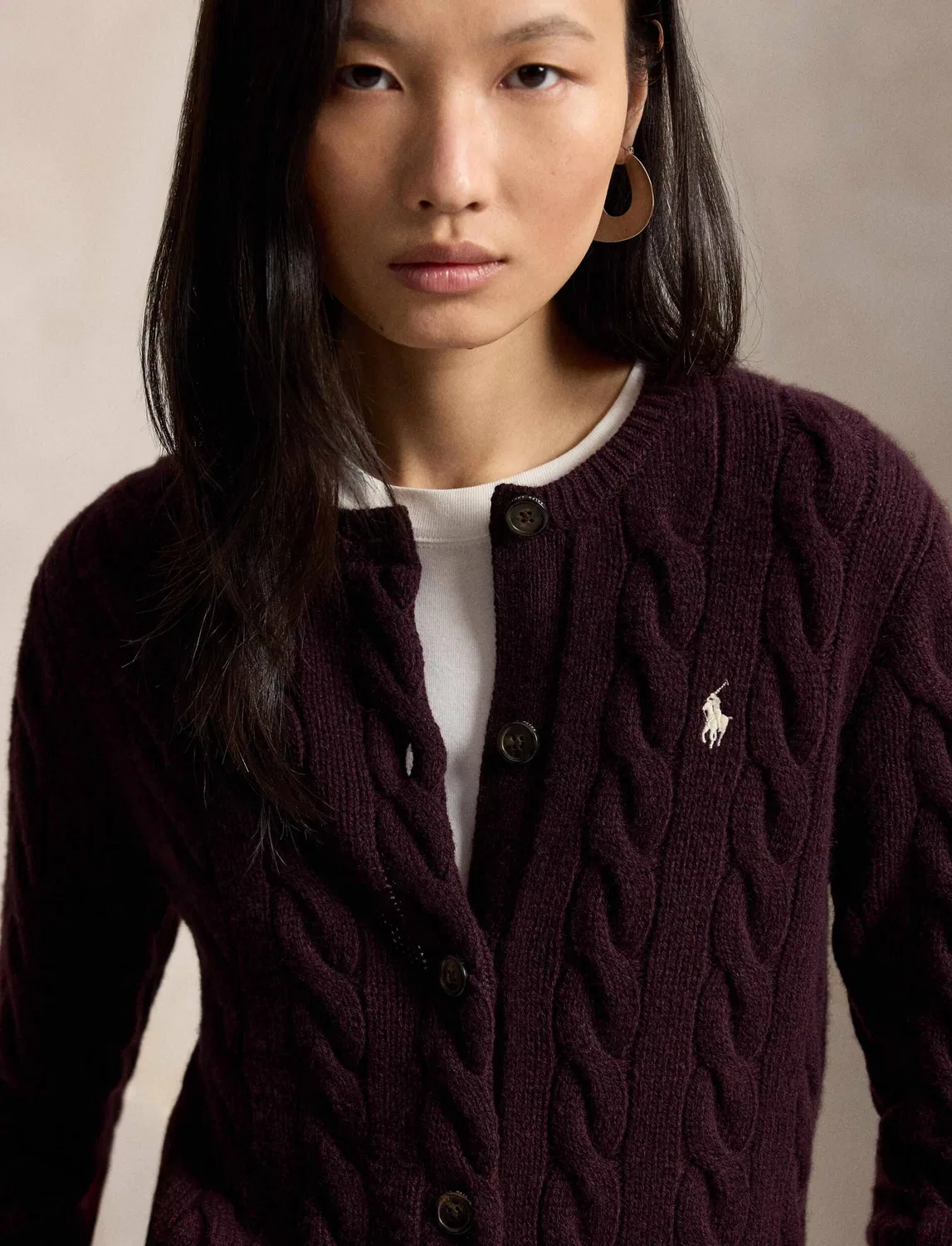 Кардиган шерстяной Polo Ralph Lauren, Bordeaux — фото 4