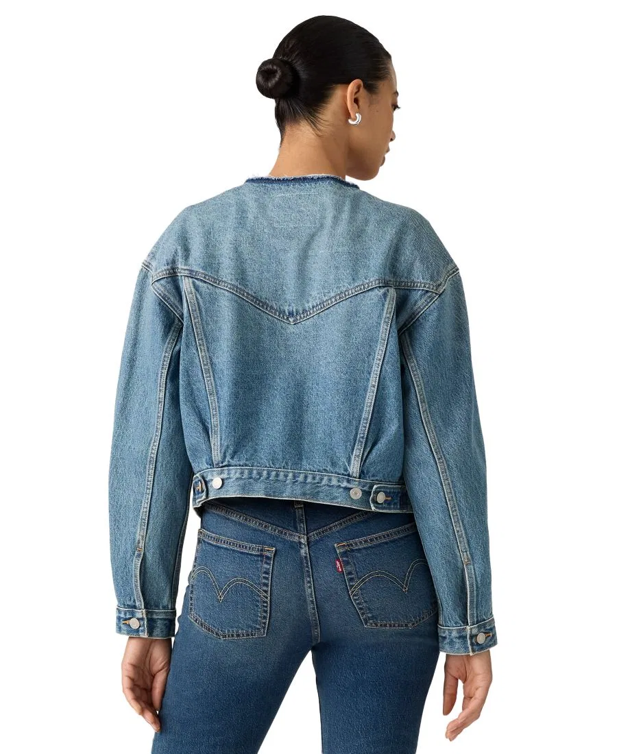 Женский укороченный джинсовый жакет без воротника Levi's, Craft Room — фото 4