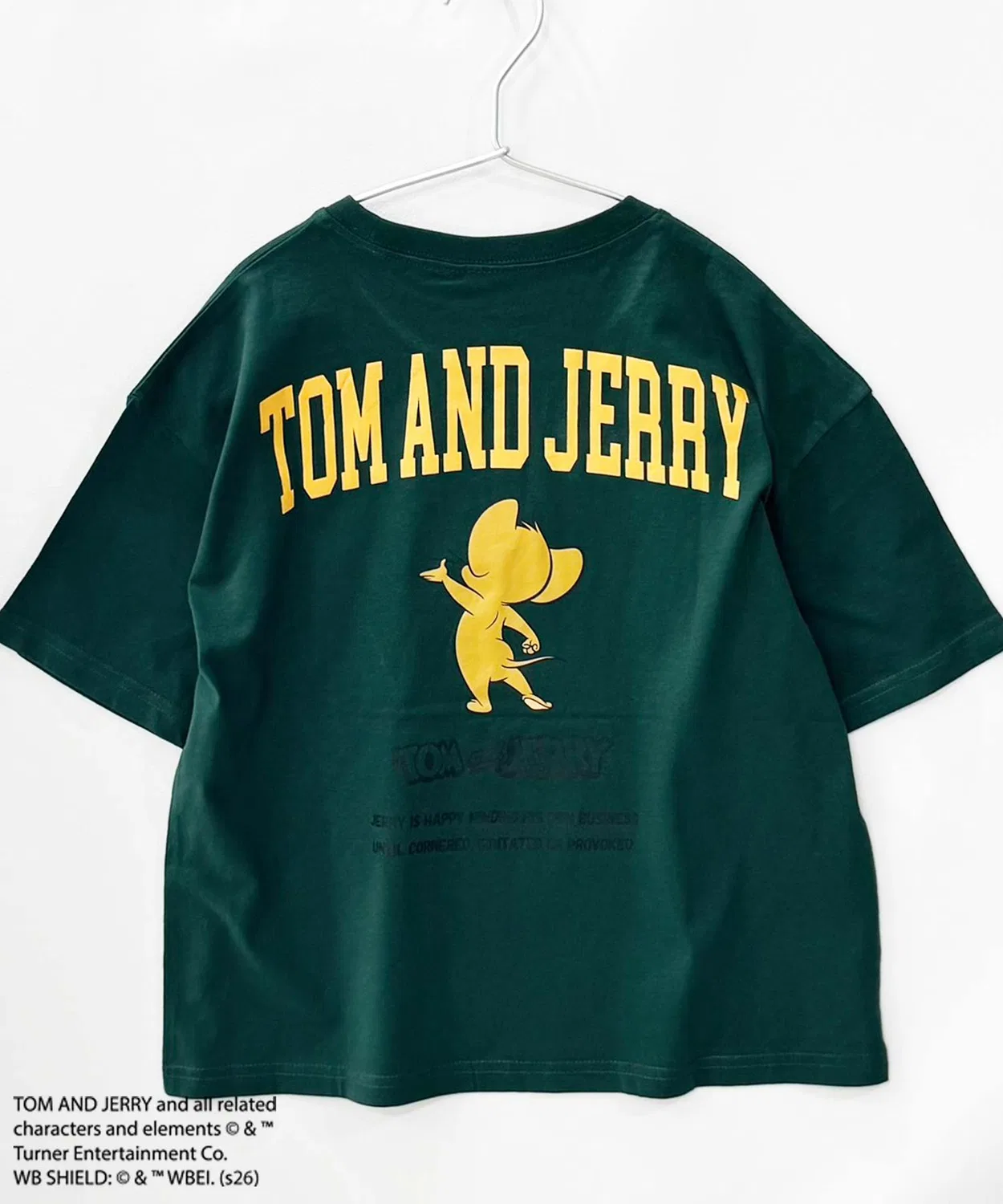 Детская футболка оверсайз с принтом Tom and Jerry TOM&JERRY, Green