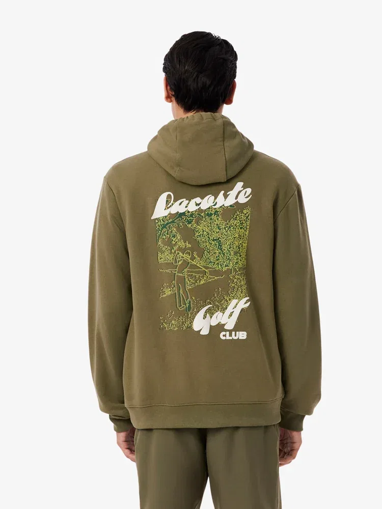 Худи мужское с принтом LACOSTE, Khaki — фото 3
