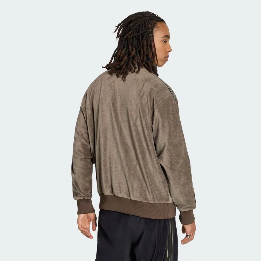 Флисовая куртка ADIDAS ORIGINALS 'Firebird' коричневого цвета — фото 4