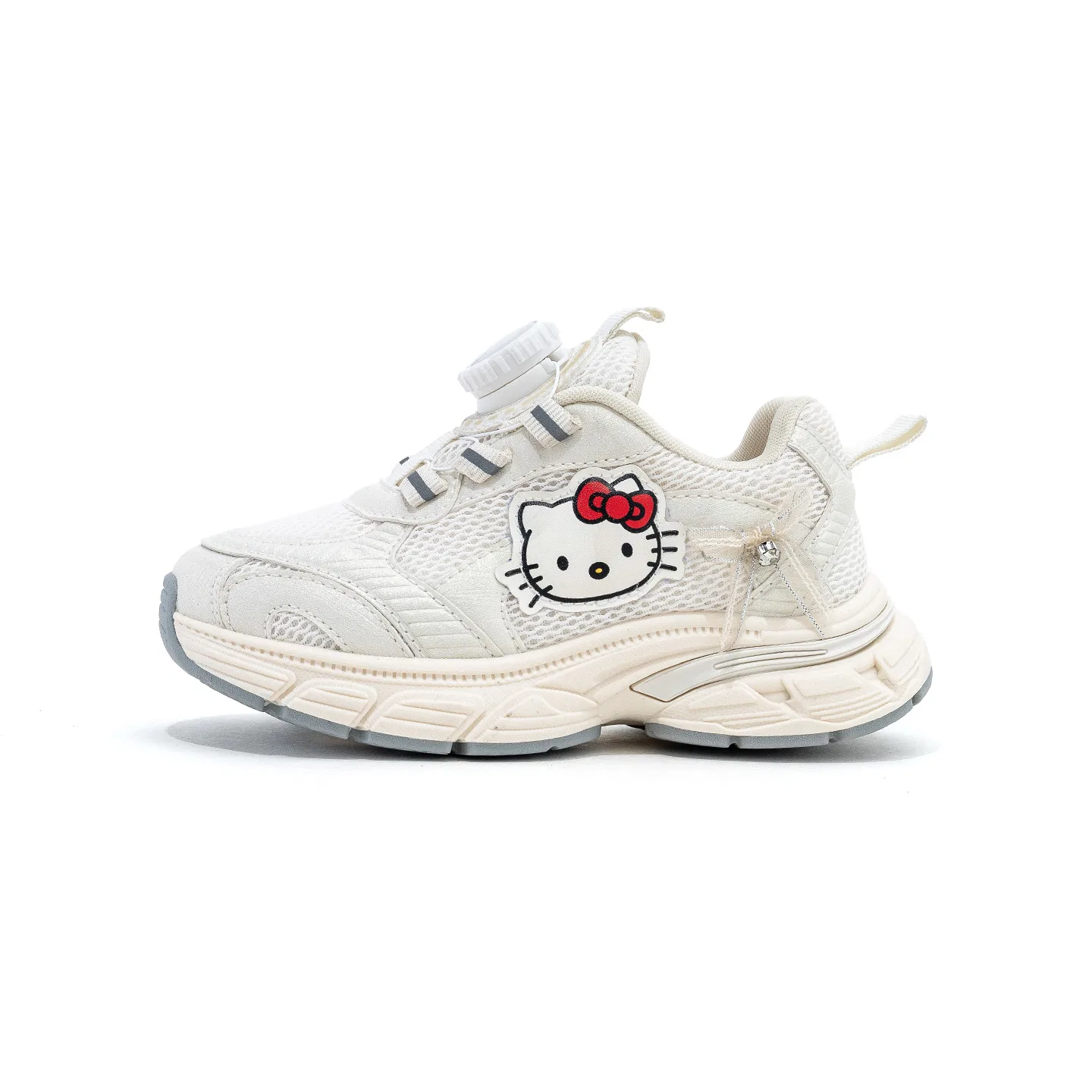 Детские уличные кроссовки с принтом Hello Kitty на осень, Sanrio, Ecru