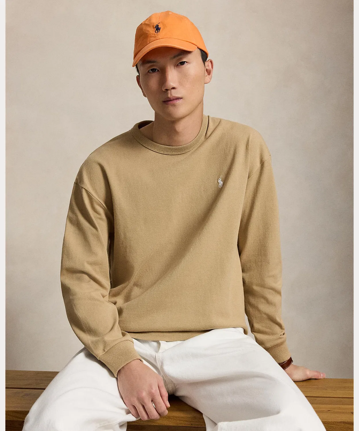 Мужская футболка с длинным рукавомRelaxed Fit Jersey POLO RALPH LAUREN, Brown