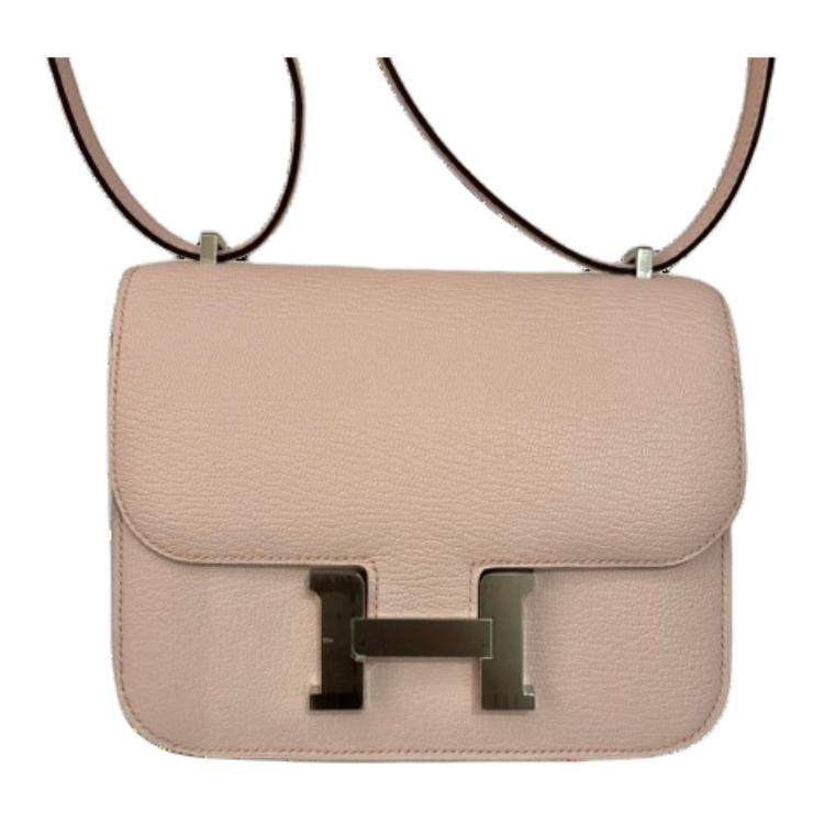 

HERMES Сумка через плечо Constance Mysore Goat Skin, мини кроссбоди для женщин мягкий нежный розовый