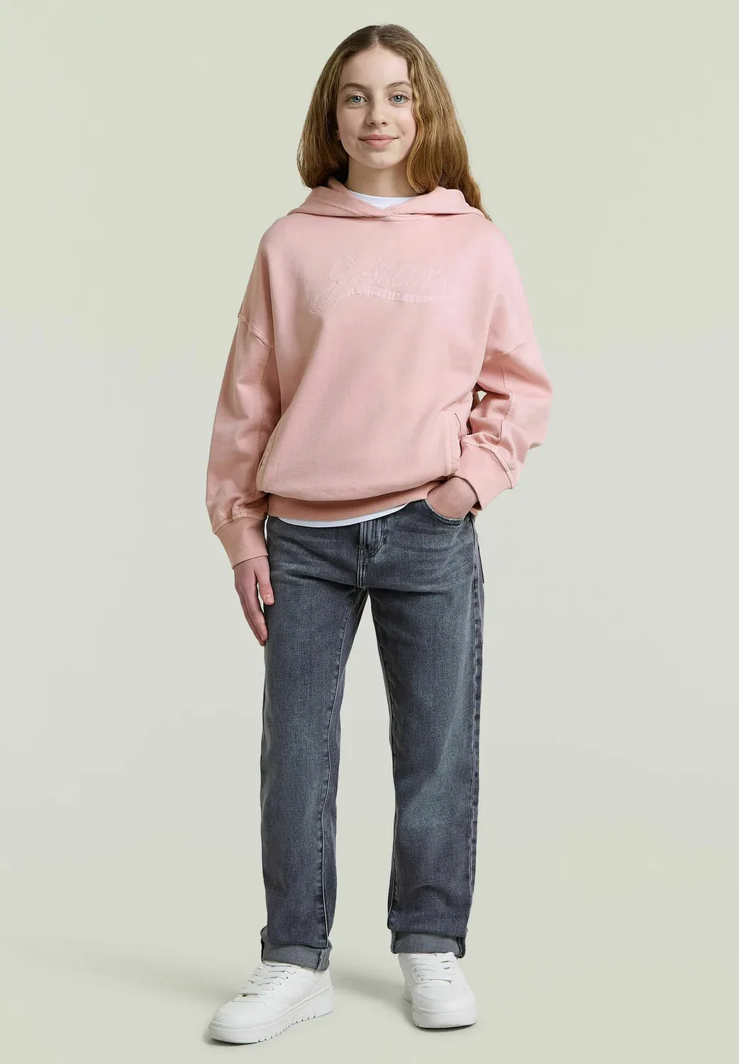 Детский объемный свитер с капюшоном - худи G-Star, Burnished Lilac