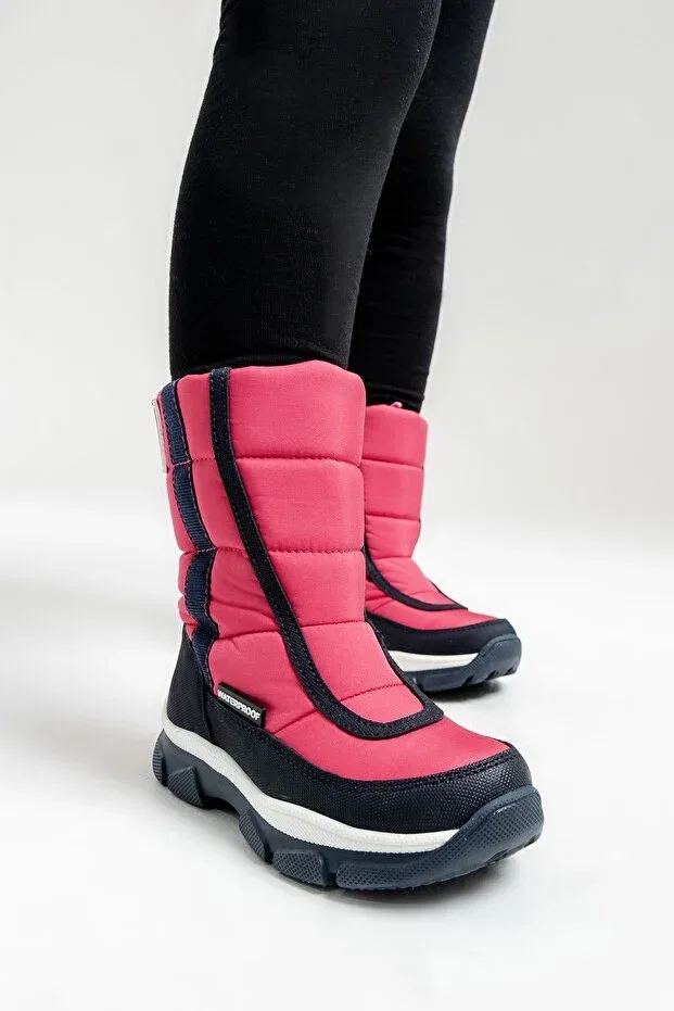 Детские ботинки для девочек водонепроницаемые с текстурой Mnpc, Laci-Fuchsia — фото 2