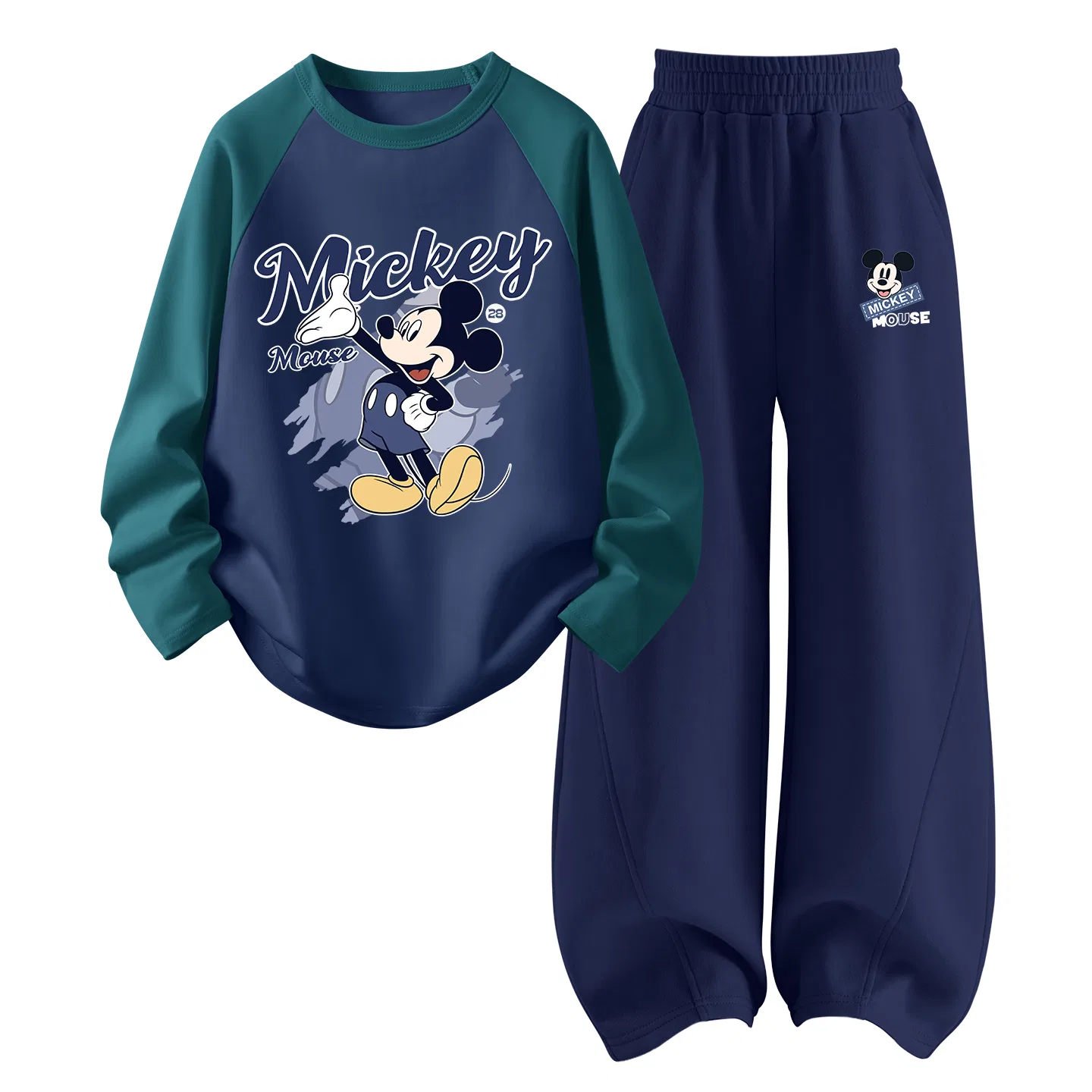 Детский спортивный комплект с круглым вырезом хлопковый Disney Greetings Dark Green Blue+Happy K Navy Blue