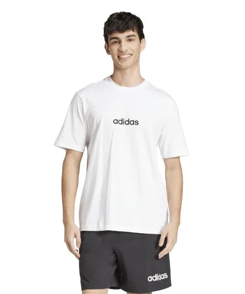 Мужская футболка с длинным рукавомEssentials Linear Single Jersey Adidas, Белый