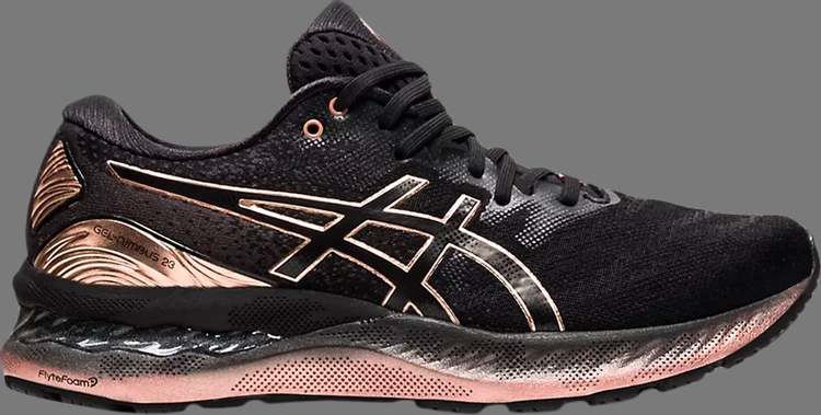 Кроссовки wmns gel nimbus 23 platinum 'black rose gold' Asics, черный - фото