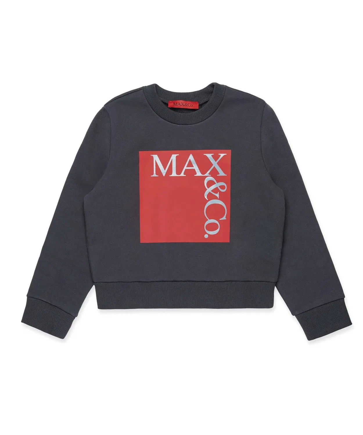 Детский свитшот с брендовым логотипом Max&Co. Kids & Junior, Navy