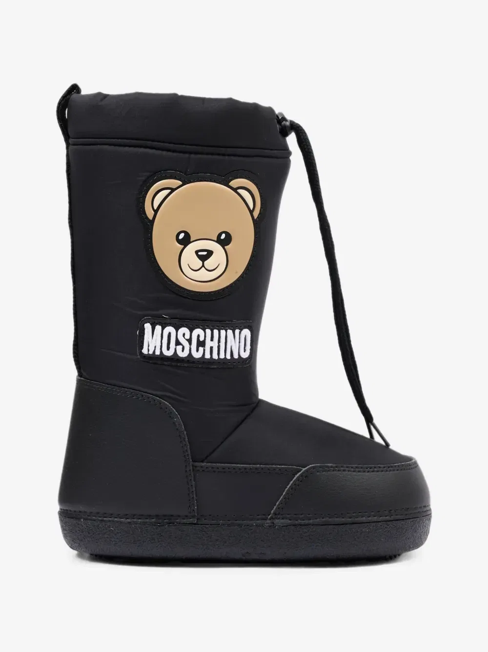 Ботинки с нашивкой в виде плюшевого мишки Moschino Kids, черный — фото 2