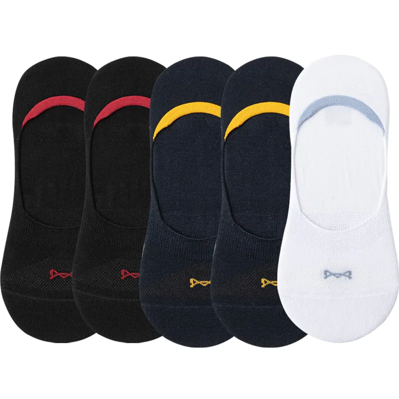 Детские носки-невидимки 5 пар, Black 2 Pack+Sapphire Blue 2 Pack+White 1 Pair, MIIOW