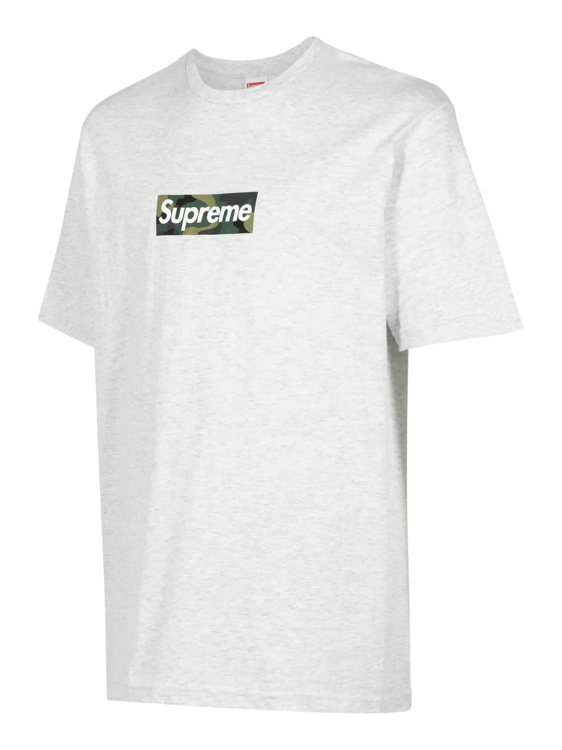 Футболка Box Logo из хлопка Supreme, пепельный серый — фото 3