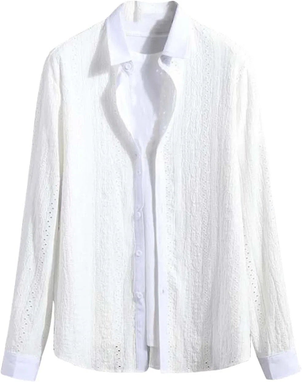 Мужская рубашка с длинным рукавом, модель Holiday Beach Tops, белый