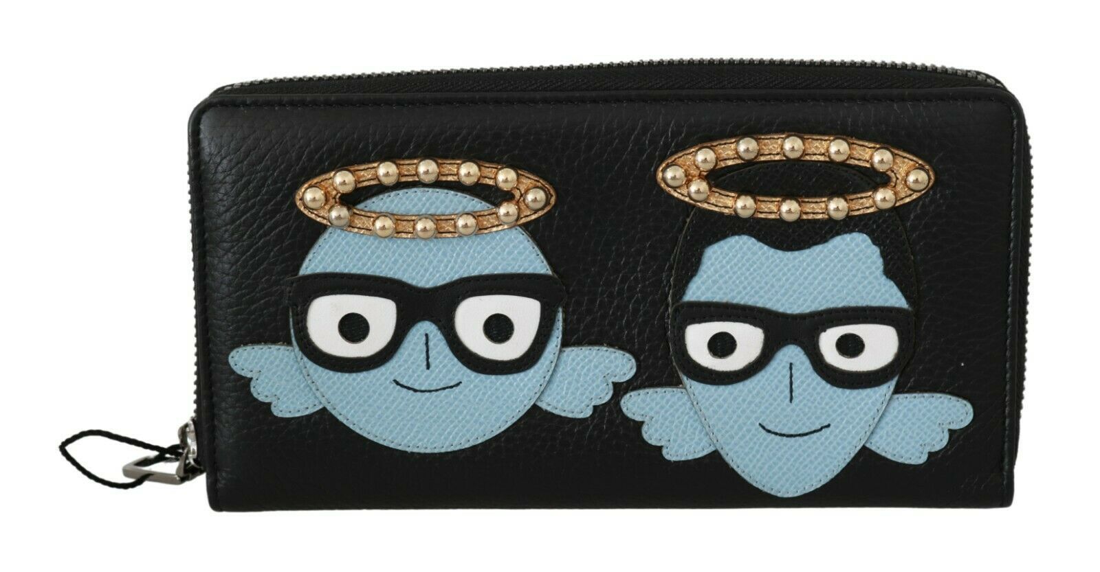 

Элегантный черный кожаный континентальный клатч-кошелек Dolce & Gabbana