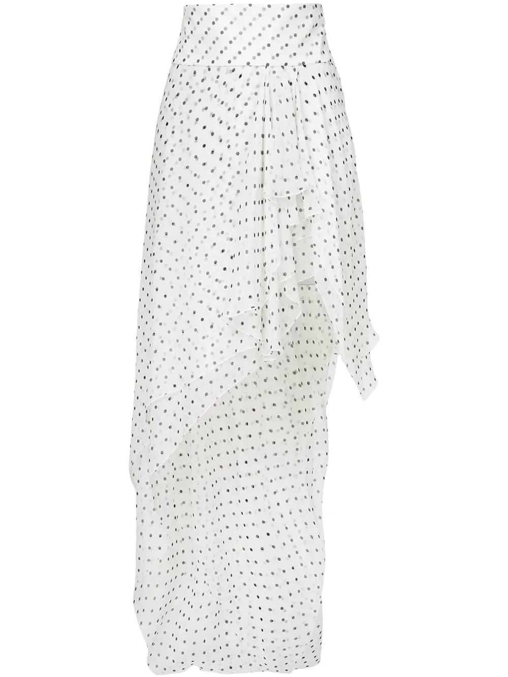 

Асимметричная юбка с оборками и узором в горох Alexandre Vauthier, белый