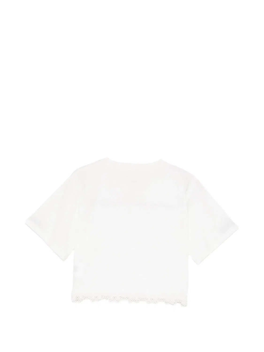Футболка с цветочным принтом и кружевом Stella Mccartney Kids, белый — фото 2