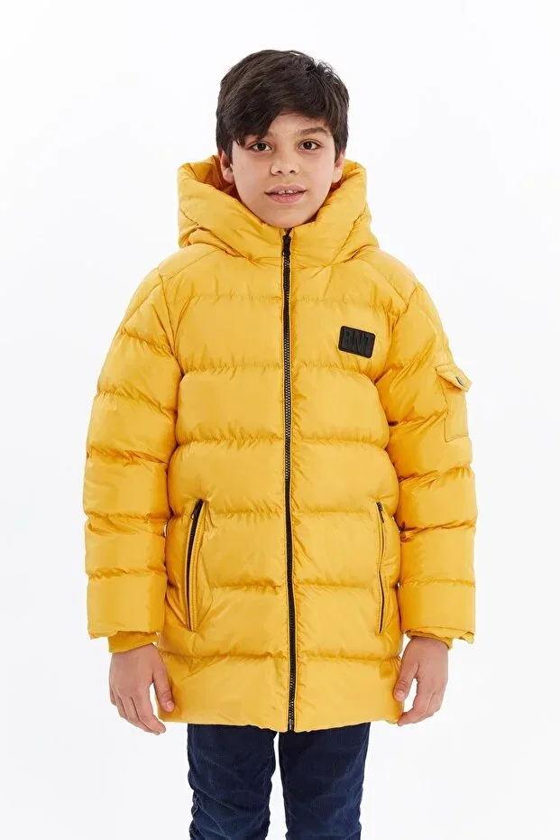 Детский пуховик для девочек с капюшоном Benitto Kids, Yellow