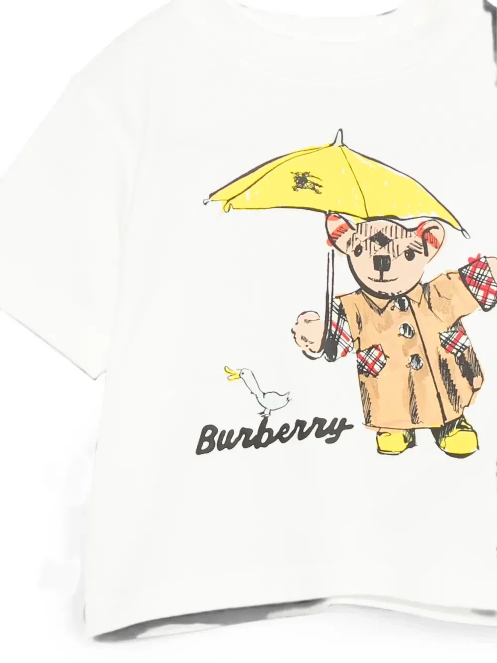 Футболка с принтом медведя Burberry Kids, белый — фото 3