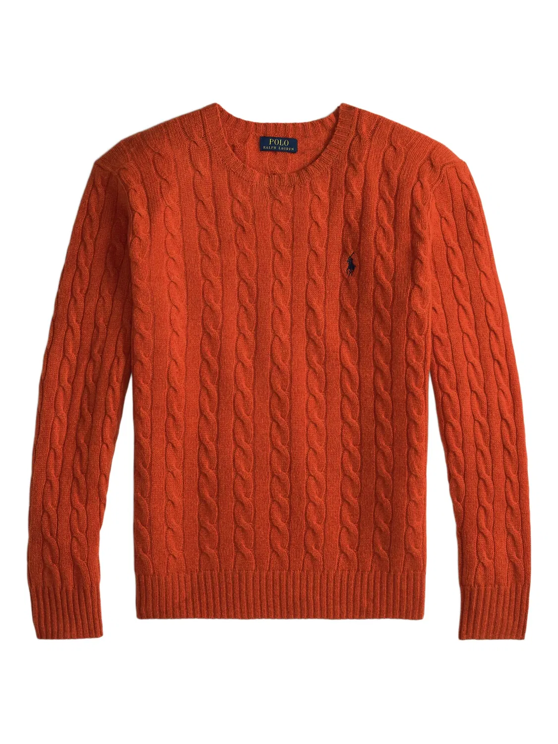 Свитер из шерсти с косичкой Polo Ralph Lauren, темно-оранжевый