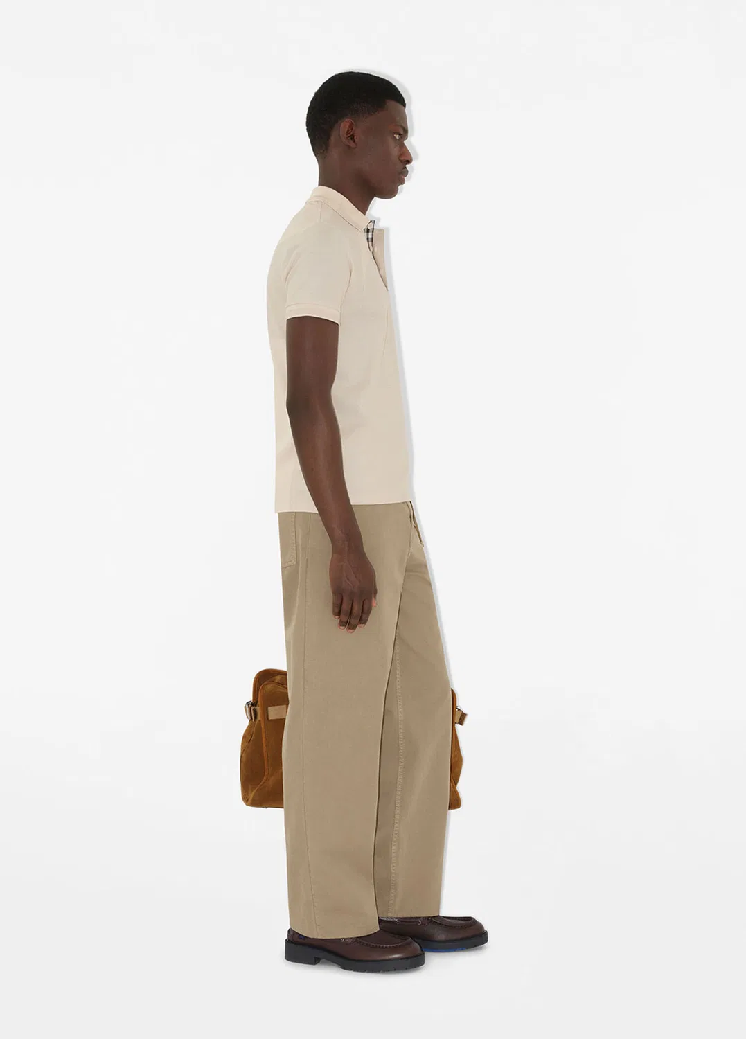 Футболка поло Burberry Cotton, бежевый — фото 3