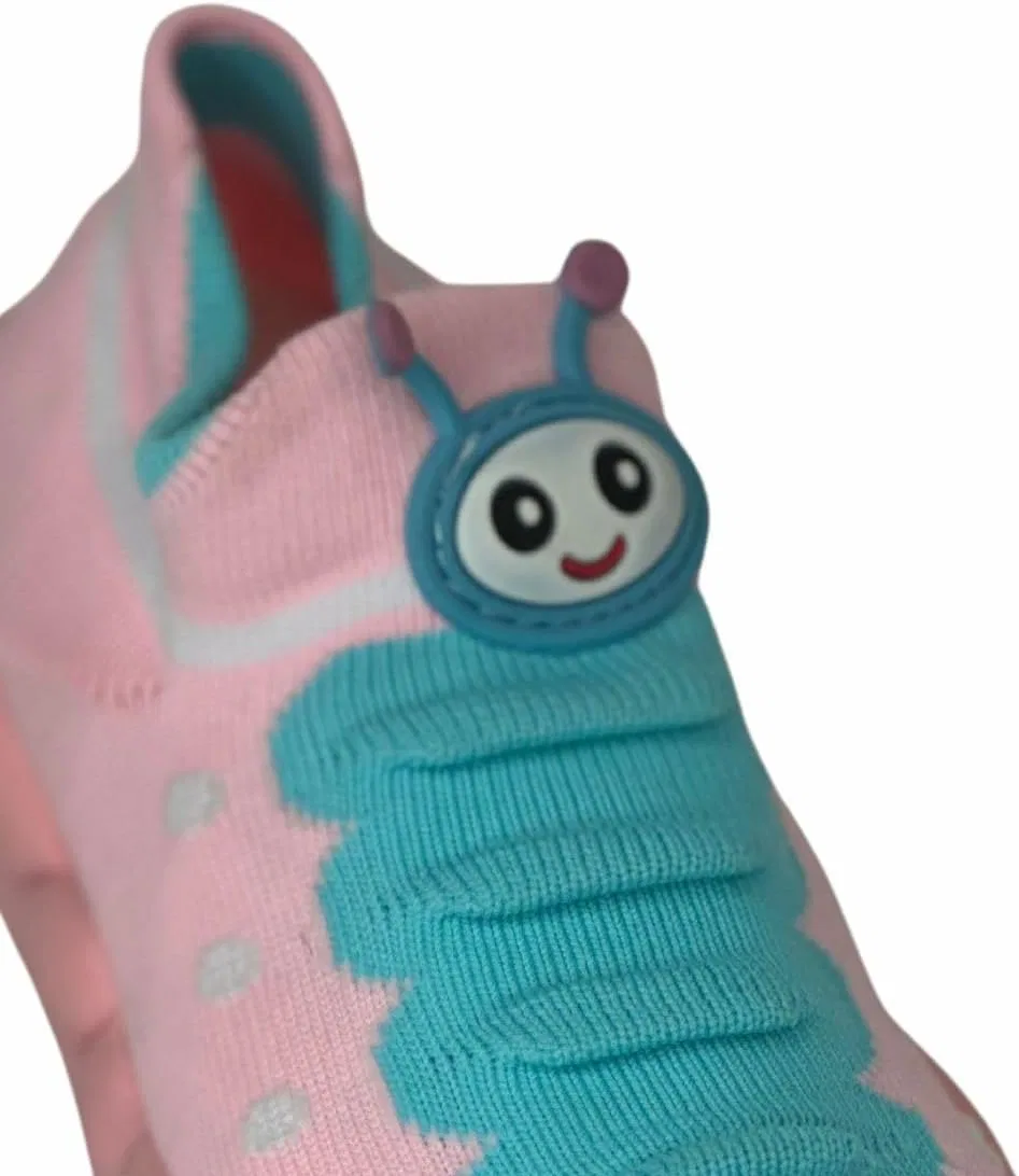 Детские кеды-слипоны с принтом Cute Caterpillar для девочек Athena, Pink — фото 2
