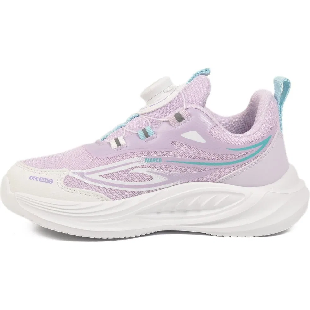 Детские спортивные кроссовки для девочек с умной шнуровкой, White Lilac Marco Kids — фото 4