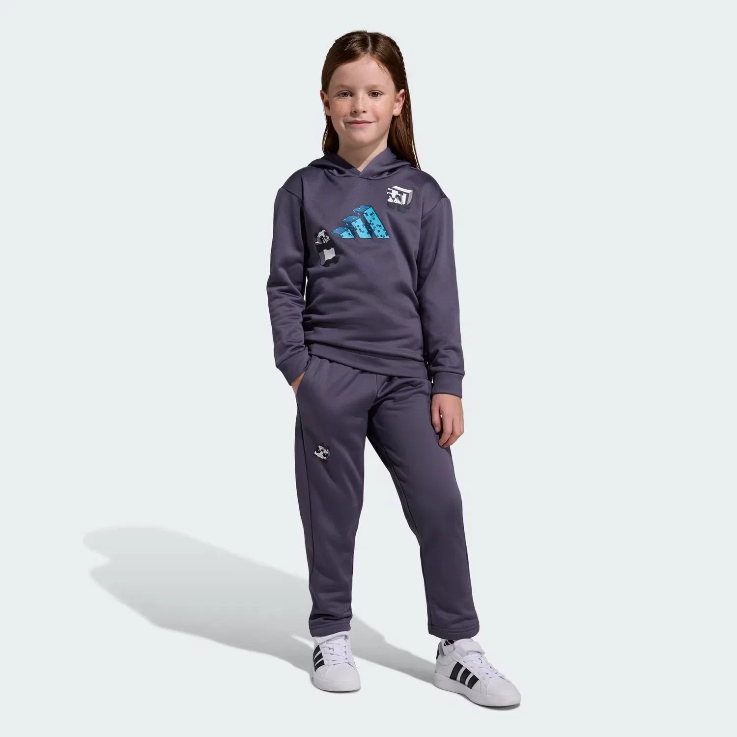 Детский комплект с начесом, топ и брюки, minecraft training jogger Adidas Sportswear, aurora onix — фото 3
