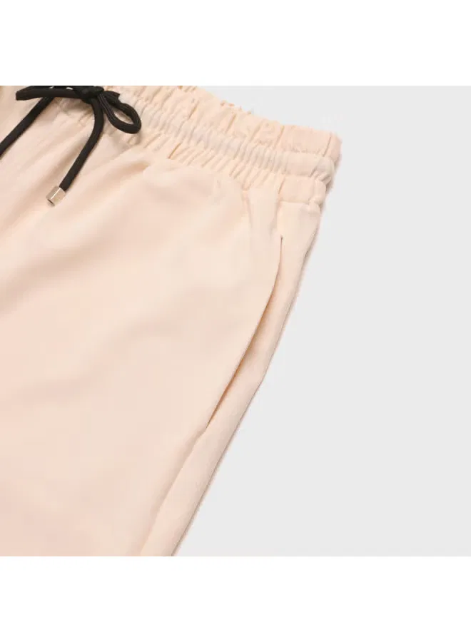 Джоггеры свободные удобные универсальные спортивные Zara, абрикосово-белый — фото 4