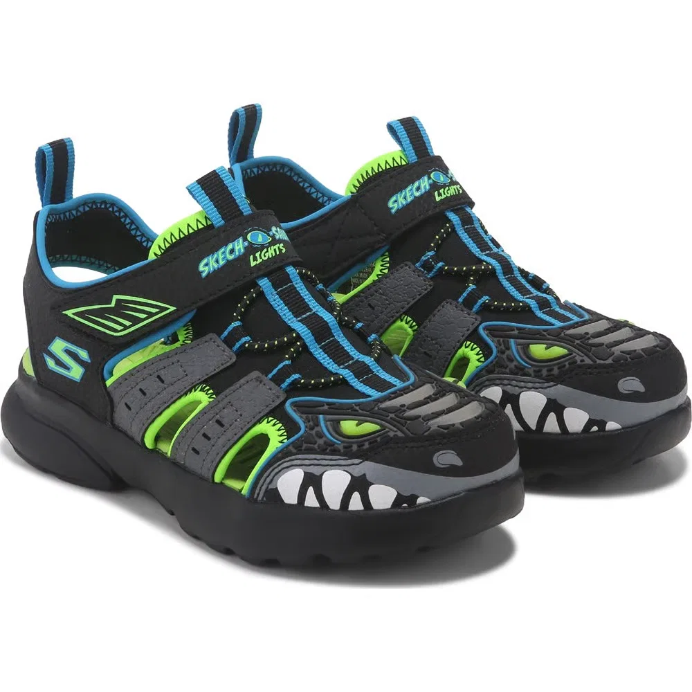 Детские сандалии Razor Slash Skechers, Black/Blue/Lime