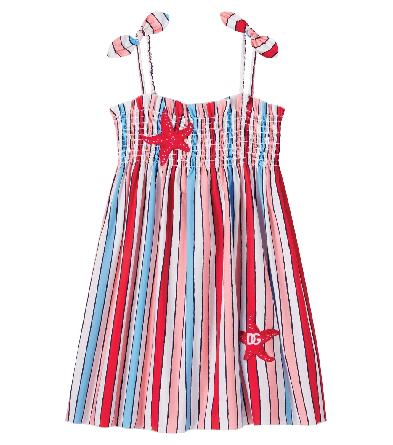 Платье полосатое хлопковое Dolce&Gabbana Kids, мультиколор