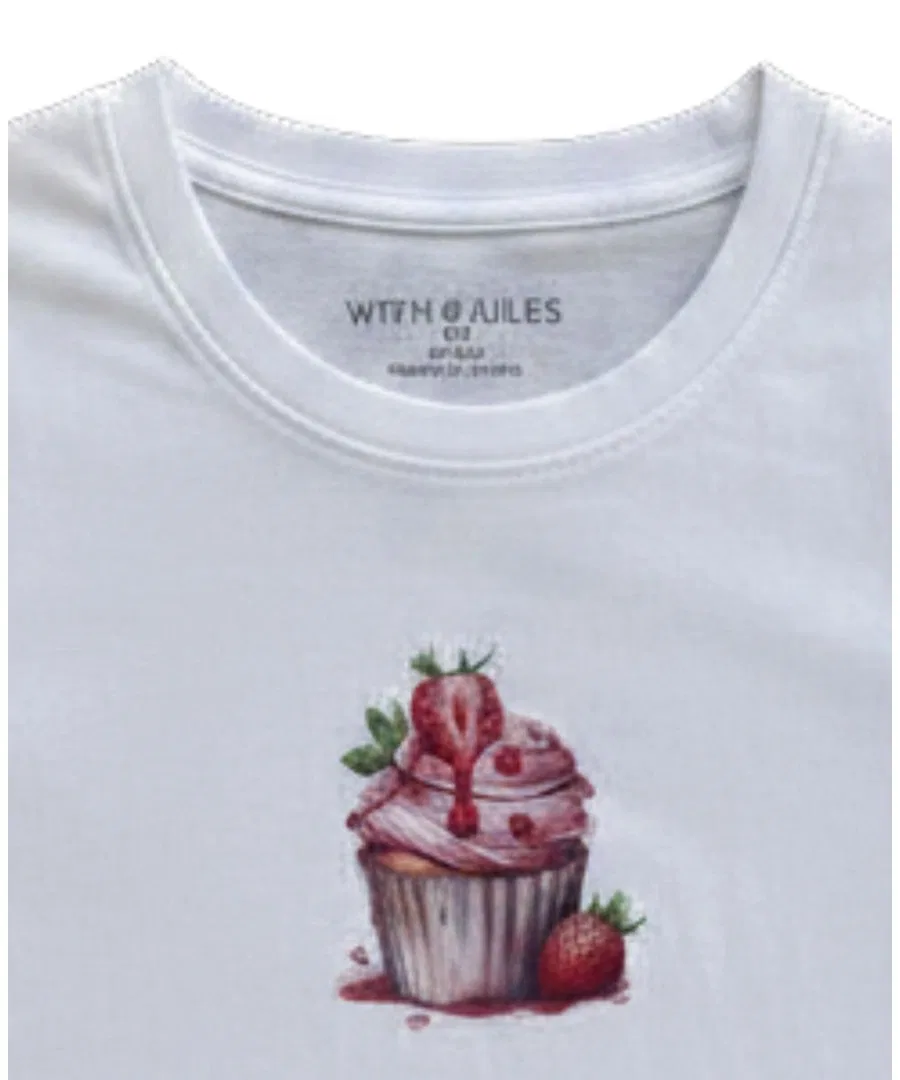 Футболка детская с принтом капкейка Cupcake Graphic With Jules, White — фото 2